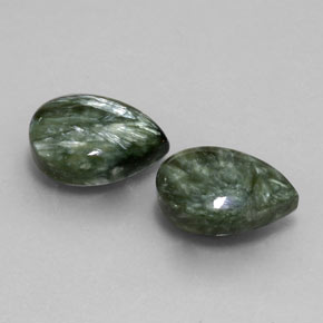 9.45캐럿 천연 여러 가지 빛깔의 녹색 세라피나이트 보석, 배 모양, 13.9×9.9 mm, 불투명체