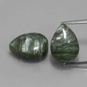 캐럿 천연 그린 세라피나이트 보석, 배 모양, 14×10 mm, 불투명체