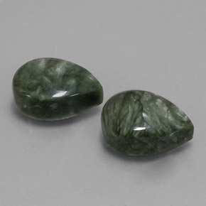 캐럿 천연 그린 세라피나이트 보석, 배 모양, 14×10 mm, 불투명체