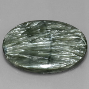 54.90캐럿 천연 그린 세라피나이트, 타원형 컷, 39.4×29.2 mm, 불투명체