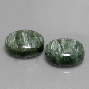 캐럿 천연 그린 세라피나이트 보석, 타원형 컷, 13.8×10 mm, 불투명체
