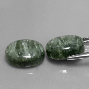 캐럿 천연 그린 세라피나이트 보석, 타원형 컷, 13.8×10 mm, 불투명체