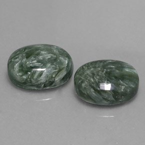 13.60캐럿 천연 미디엄 그린 세라피나이트 보석, 타원형 컷, 14.2×10.1 mm, 불투명체
