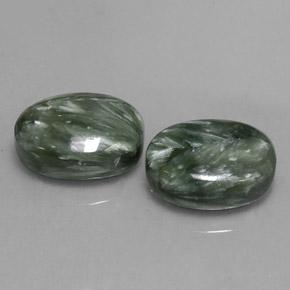 12.97캐럿 천연 여러 가지 빛깔의 녹색 세라피나이트 보석, 타원형 컷, 14×9.9 mm, 불투명체