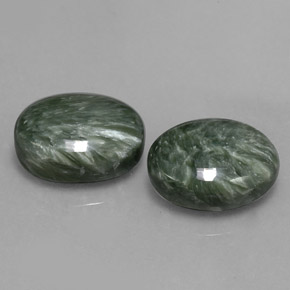 캐럿 천연 그린 세라피나이트 보석, 타원형 컷, 14.1×10 mm, 불투명체