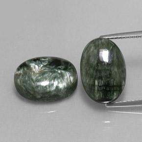 13.29캐럿 천연 아미 그린 세라피나이트 보석, 타원형 컷, 14×10.1 mm, 불투명체