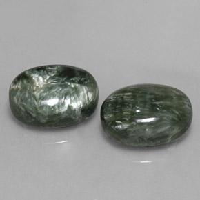 13.29캐럿 천연 아미 그린 세라피나이트 보석, 타원형 컷, 14×10.1 mm, 불투명체