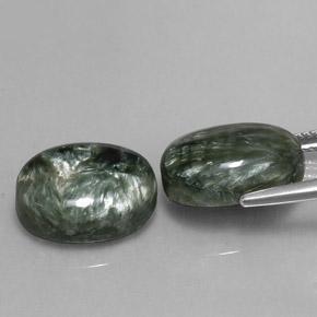 13.29캐럿 천연 아미 그린 세라피나이트 보석, 타원형 컷, 14×10.1 mm, 불투명체