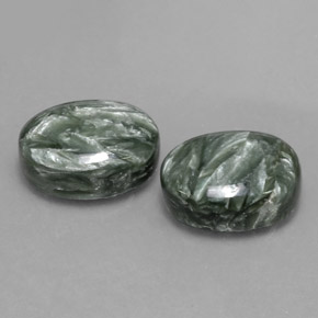 캐럿 천연 그린 세라피나이트 보석, 타원형 컷, 13.8×10 mm, 불투명체
