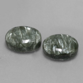 캐럿 천연 그린 세라피나이트 보석, 타원형 컷, 14×10.1 mm, 불투명체