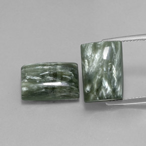 캐럿 천연 그린 세라피나이트 보석, 바게트, 14×9.7 mm, 불투명체