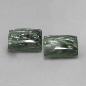 캐럿 천연 그린 세라피나이트 보석, 바게트, 14×9.7 mm, 불투명체