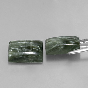 캐럿 천연 그린 세라피나이트 보석, 바게트, 14×9.7 mm, 불투명체