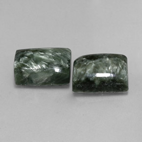 17.39캐럿 천연 그린 세라피나이트 보석, 바게트, 13.7×10 mm, 불투명체