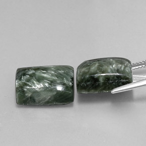 17.39캐럿 천연 그린 세라피나이트 보석, 바게트, 13.7×10 mm, 불투명체