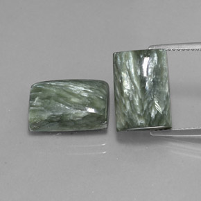 캐럿 천연 그린 세라피나이트 보석, 바게트, 14.1×9.8 mm, 불투명체
