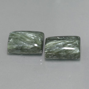 캐럿 천연 그린 세라피나이트 보석, 바게트, 14.1×9.8 mm, 불투명체