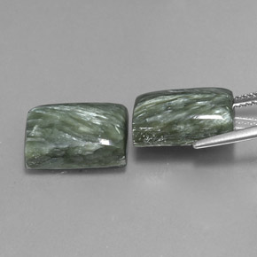 캐럿 천연 그린 세라피나이트 보석, 바게트, 14.1×9.8 mm, 불투명체