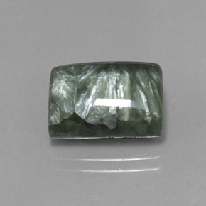 8.45캐럿 천연 그린 세라피나이트, 바게트, 14.1×10 mm, 불투명체