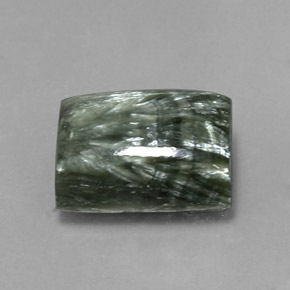 9.33캐럿 천연 그린 세라피나이트, 바게트, 14×10.1 mm, 불투명체