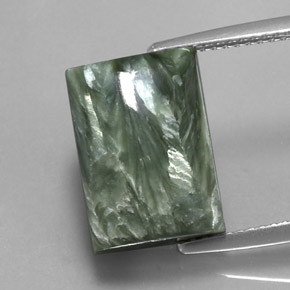 9.28캐럿 천연 그린 세라피나이트, 바게트, 14×9.9 mm, 불투명체