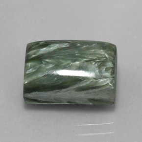 9.28캐럿 천연 그린 세라피나이트, 바게트, 14×9.9 mm, 불투명체