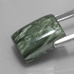 9.28캐럿 천연 그린 세라피나이트, 바게트, 14×9.9 mm, 불투명체