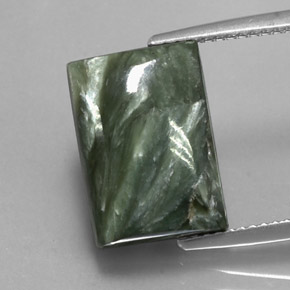 8.45캐럿 천연 그린 세라피나이트, 바게트, 14.2×10 mm, 불투명체