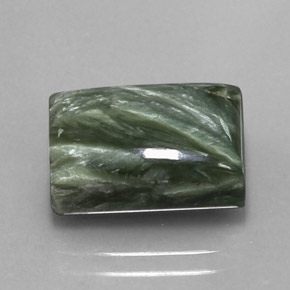 8.45캐럿 천연 그린 세라피나이트, 바게트, 14.2×10 mm, 불투명체