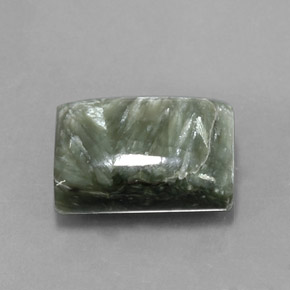 7.63캐럿 천연 그린 세라피나이트, 바게트, 14×10 mm, 불투명체
