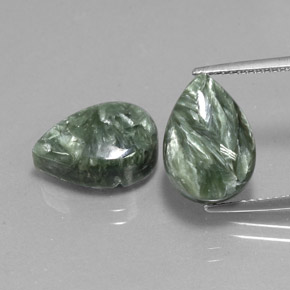 11.17캐럿 천연 그린 세라피나이트 보석, 배 모양, 14×9.8 mm, 불투명체