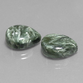 11.17캐럿 천연 그린 세라피나이트 보석, 배 모양, 14×9.8 mm, 불투명체