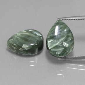 캐럿 천연 그린 세라피나이트 보석, 배 모양, 13.9×10 mm, 불투명체