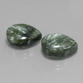 캐럿 천연 그린 세라피나이트 보석, 배 모양, 13.8×9.5 mm, 불투명체