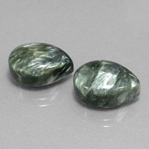 캐럿 천연 그린 세라피나이트 보석, 배 모양, 14.1×10.2 mm, 불투명체