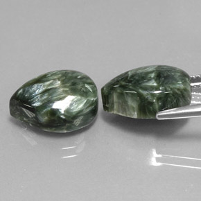 캐럿 천연 그린 세라피나이트 보석, 배 모양, 14.1×10.2 mm, 불투명체