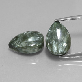 캐럿 천연 그린 세라피나이트 보석, 배 모양, 13.8×9.9 mm, 불투명체