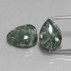 캐럿 천연 그린 세라피나이트 보석, 배 모양, 14×10.1 mm, 불투명체