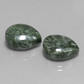 캐럿 천연 그린 세라피나이트 보석, 배 모양, 14×10.1 mm, 불투명체