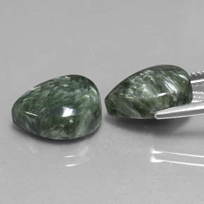 캐럿 천연 그린 세라피나이트 보석, 배 모양, 14×10.1 mm, 불투명체