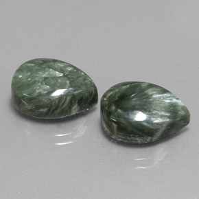 캐럿 천연 녹색 세라피나이트 보석, 배 모양, 불투명체
