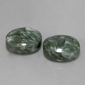 캐럿 천연 그린 세라피나이트 보석, 타원형 컷, 16×12 mm, 불투명체
