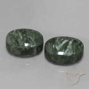 21.51캐럿 천연 그린 세라피나이트 보석, 타원형 컷, 16×12.1 mm, 불투명체