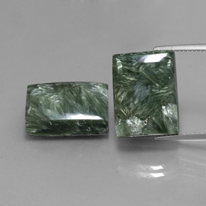 캐럿 천연 그린 세라피나이트 보석, 바게트, 16×12.1 mm, 불투명체