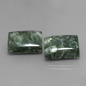 캐럿 천연 그린 세라피나이트 보석, 바게트, 16×12.1 mm, 불투명체