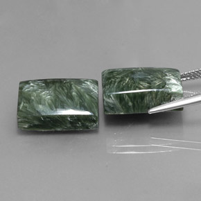 캐럿 천연 그린 세라피나이트 보석, 바게트, 16×12.1 mm, 불투명체