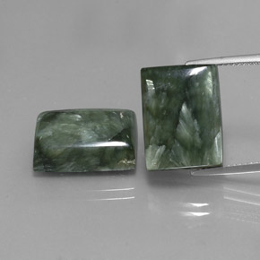 캐럿 천연 그린 세라피나이트 보석, 바게트, 15.7×12 mm, 불투명체