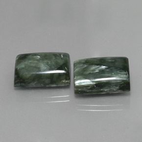 캐럿 천연 그린 세라피나이트 보석, 바게트, 15.7×12 mm, 불투명체