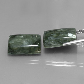 캐럿 천연 그린 세라피나이트 보석, 바게트, 15.7×12 mm, 불투명체