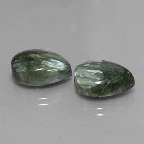 캐럿 천연 그린 세라피나이트 보석, 배 모양, 14×10 mm, 불투명체
